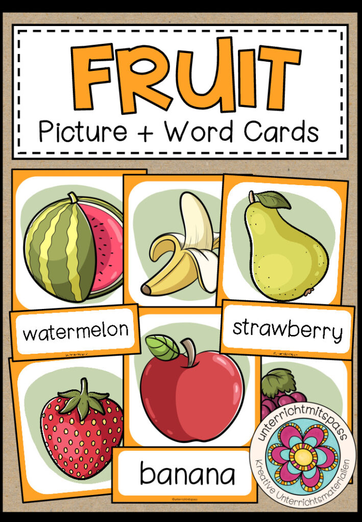 Fruit – Picture + Word Cards