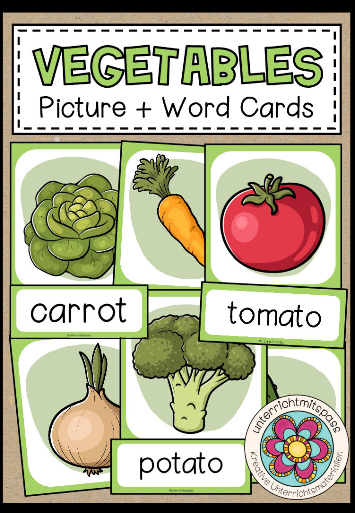 Vegetables – Picture + Word Cards