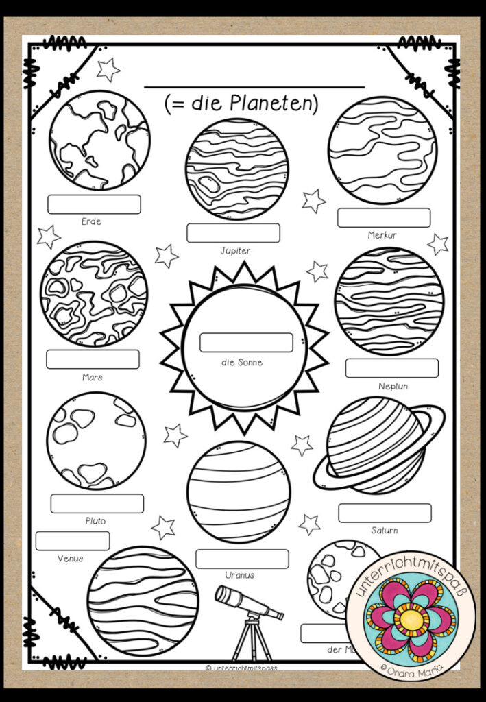 Die Planeten / das Sonnensystem – Bildwörterbuch