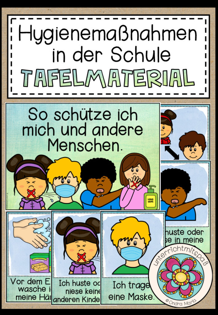 Hygienemaßnahmen in der Schule/Kita – Tafelmaterial/Poster (2 Versionen)