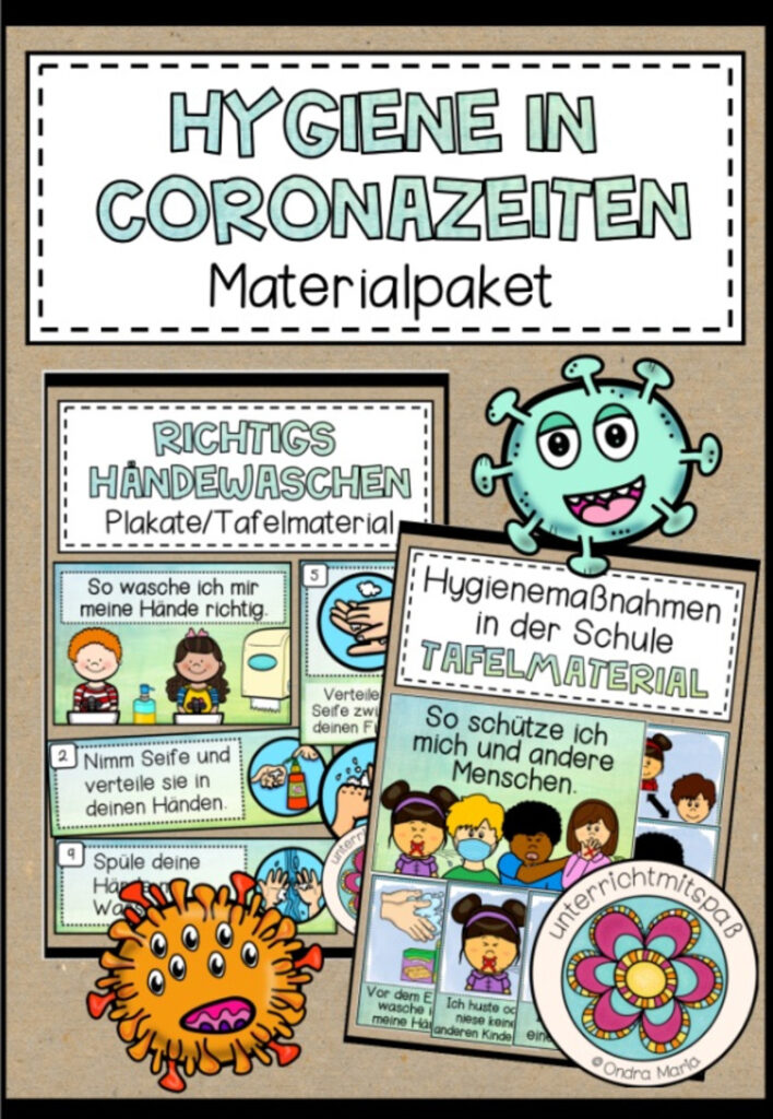 Hygieneregeln in der Coronazeit – Tafelmaterial