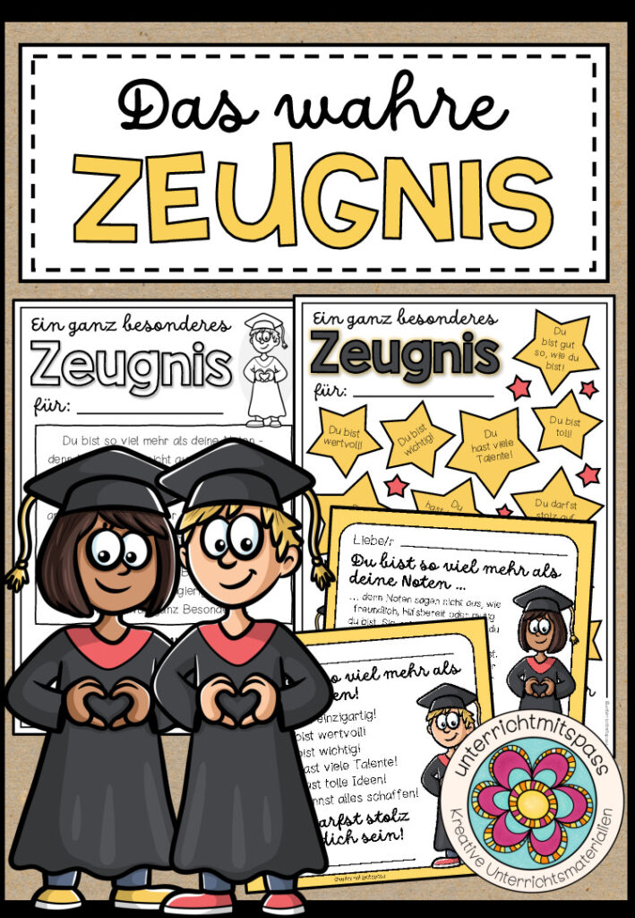Das wahre Zeugnis (Zeugnisvorlagen + Feriengruß)