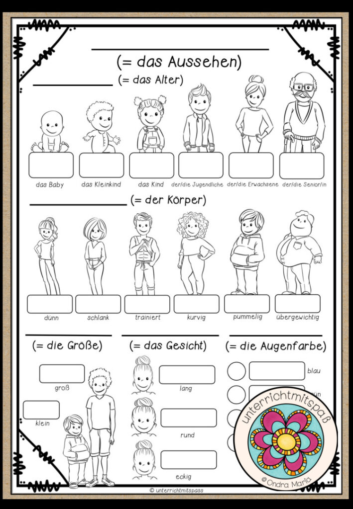 Das Aussehen – BIldwörterbuch