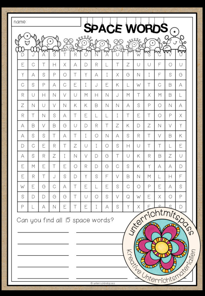 SPACE – Word search