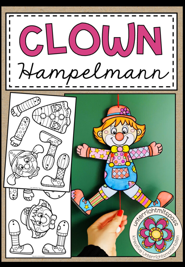 CLOWN – Hampelmann – 2 Bastelvorlagen