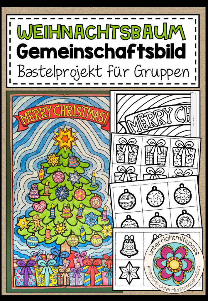 Wir gestalten einen Weihnachtsbaum! – Gemeinschaftsbild (Bastelprojekt)