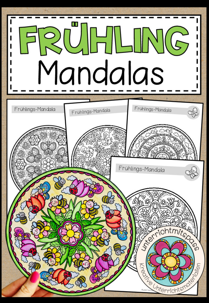 FRÜHLING – Mandalas (6 Malvorlagen)