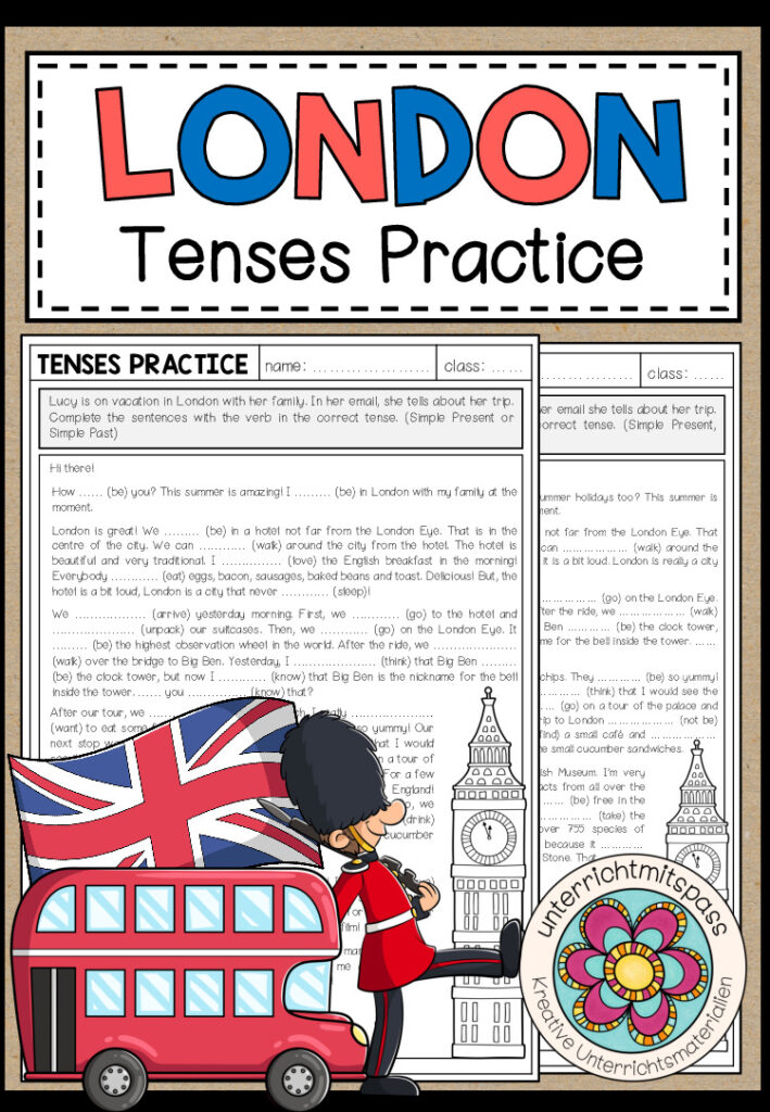 LONDON – Tenses Practice (2-fach differenziertes Worksheet)