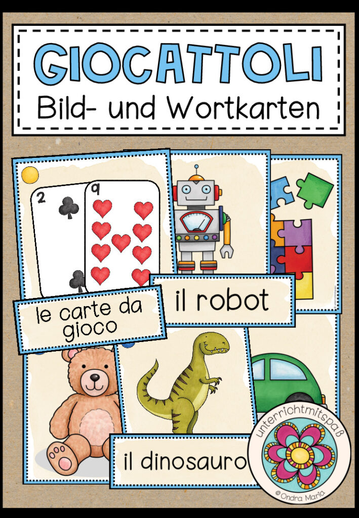 Giocattoli (Spielzeug)- Bild- und Wortkarten (Italienisch)