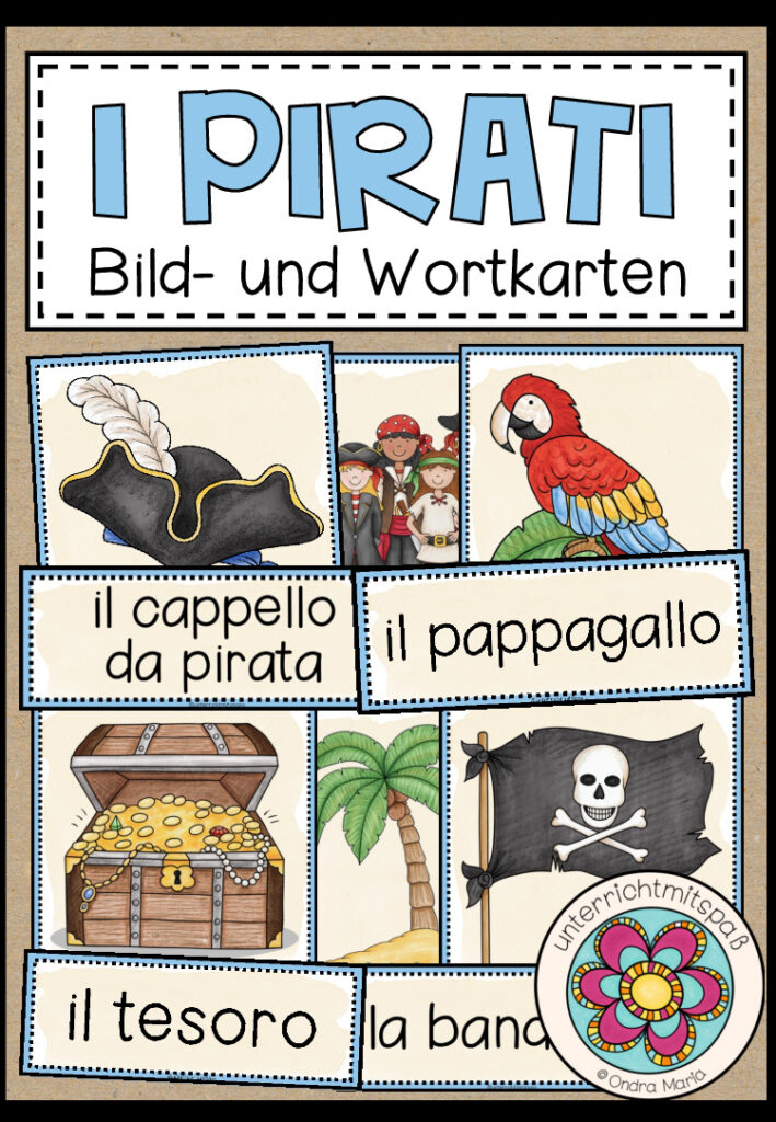 I PIRATI (Piraten) – Bild- und Wortkarten (Italienisch)