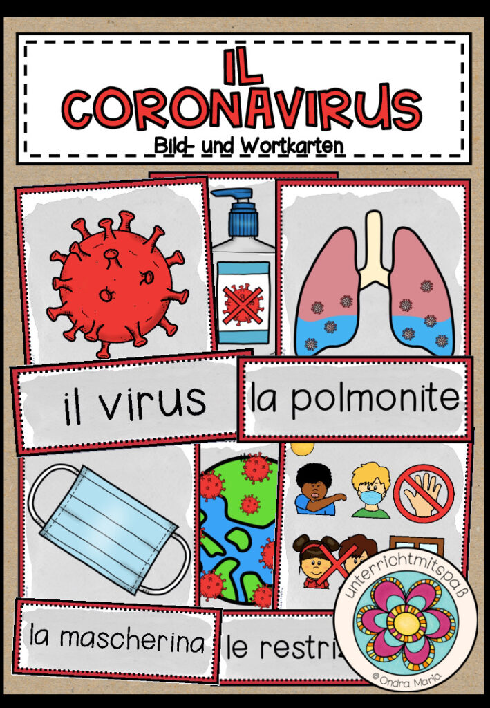 IL CORONAVIRUS (Corona) – Bild- und Wortkarten (Italienisch)
