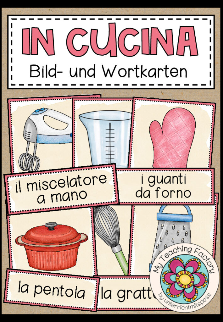 IN CUCINA (Küche) – Bild- und Wortkarten (Italienisch)