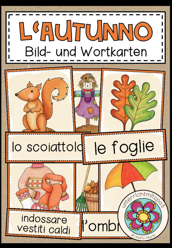 L’AUTUNNO (Herbst) – Bild- und Wortkarten (Italienisch)