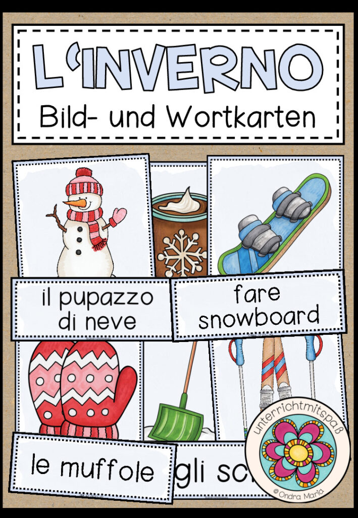 L’INVERNO (Winter) – Bild- und Wortkarten (Italienisch)
