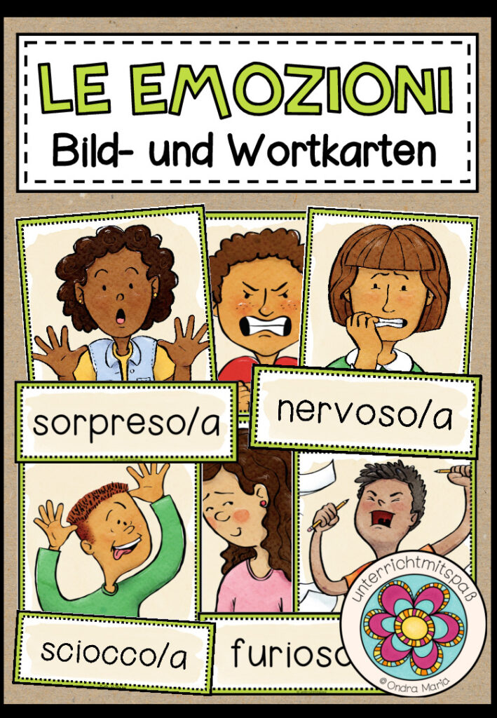 LE EMOZIONI (Gefühle) – Bild- und Wortkarten (Italienisch)