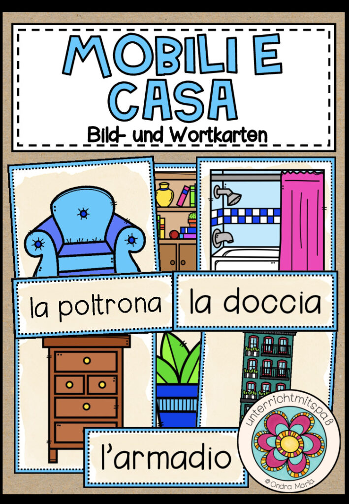 MOBILI E CASE (Zuhause) – Bild- und Wortkarten (Italienisch)