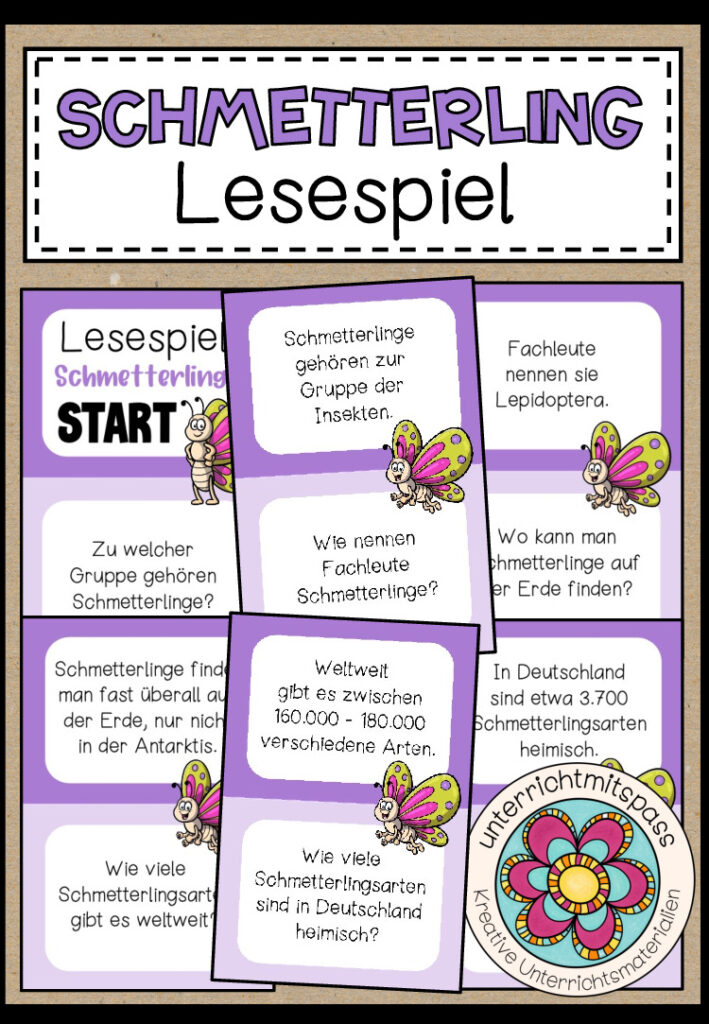 DER SCHMETTERLING – Lesespiel