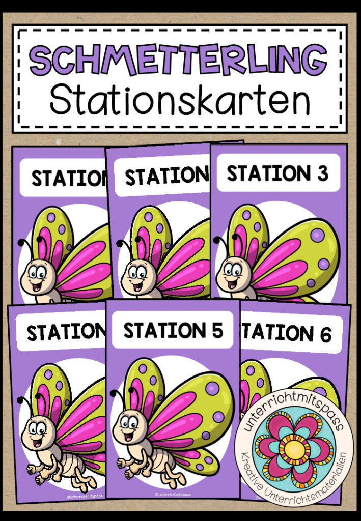 DER SCHMETTERLING – Stationskarten