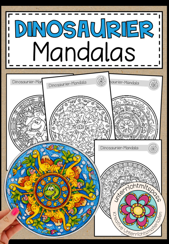 DINOSAURIER – Mandalas (5 Malvorlagen)
