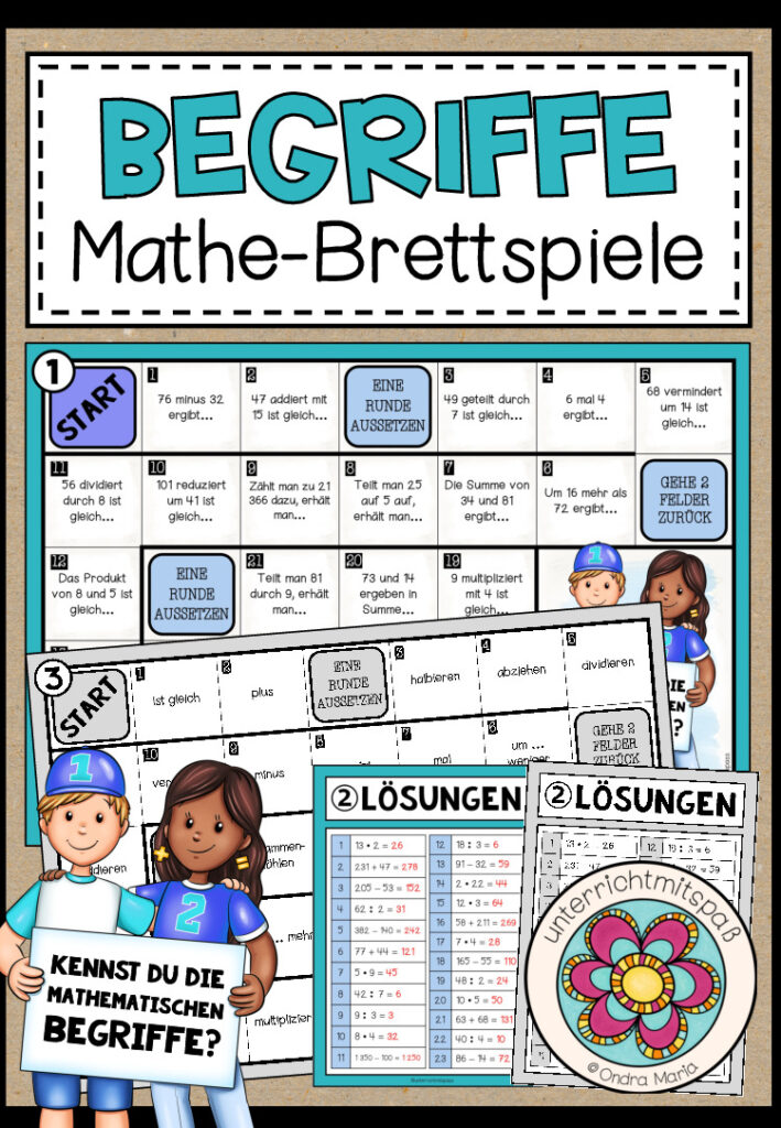 MATHEMATISCHE BEGRIFFE – 3 Mathe-Brettspiele