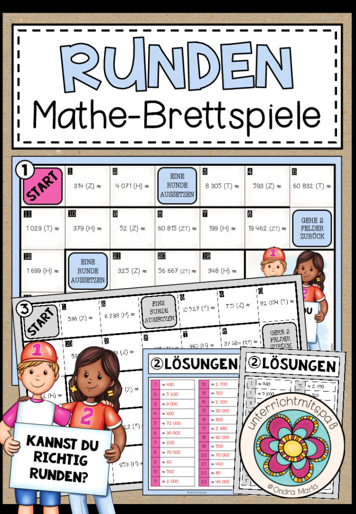 RUNDEN (im Zahlenraum N) – 3 Mathe-Brettspiele