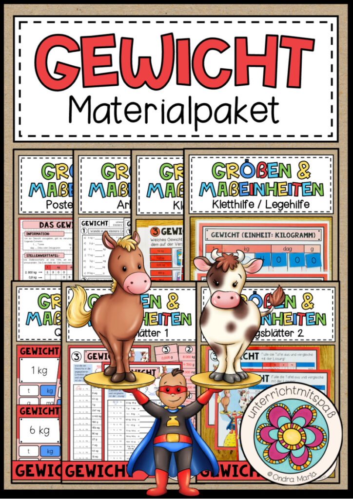 GEWICHT (Größen und Maßeinheiten) – Materialpaket