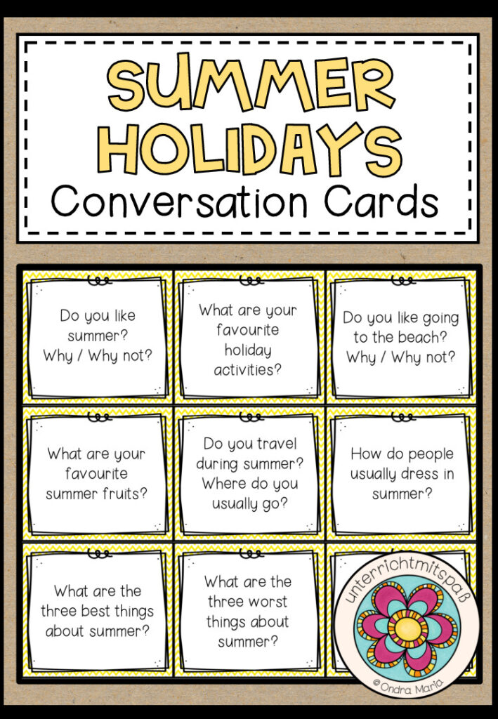 Summer Holidays – Conversation Cards