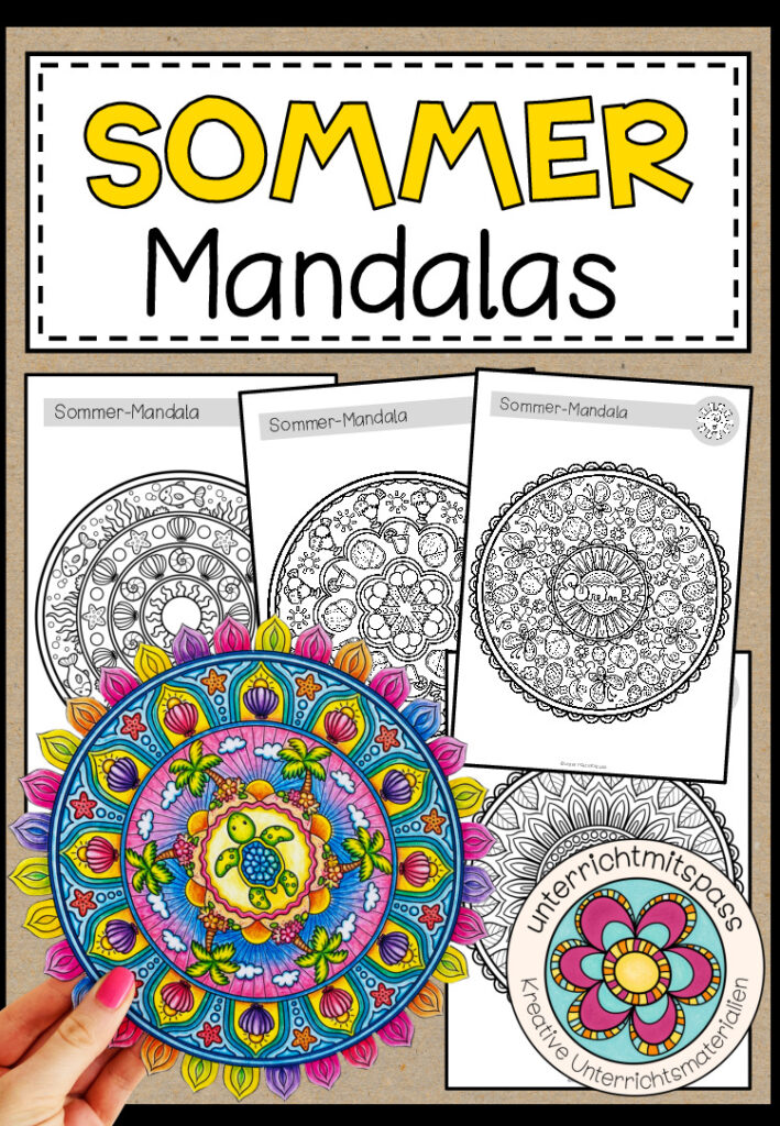 SOMMER – Mandalas (5 Malvorlagen)