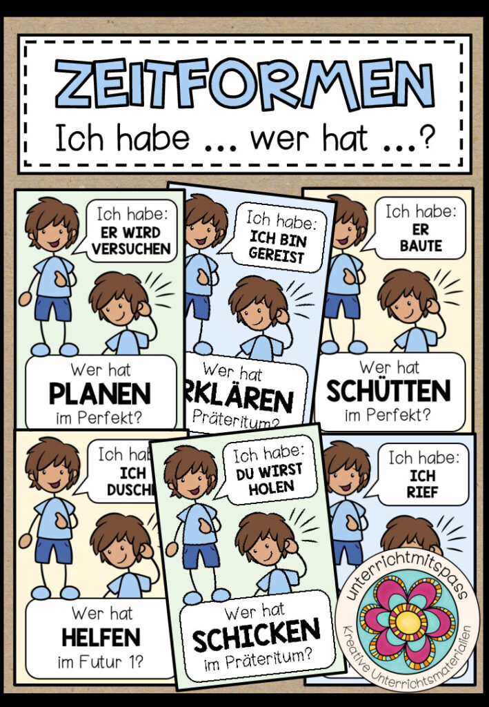 Zeitformen – Ich habe … Wer hat …? (3 Spiele)