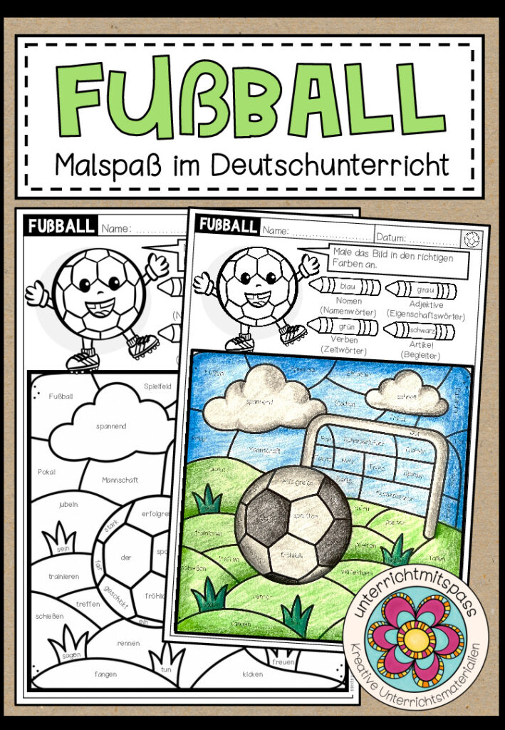 FUßBALL – Malspaß im Deutschunterricht (Wortarten)