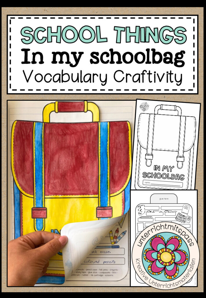 SCHOOL THINGS – In my schoolbag (Vocabulary Craftivity)