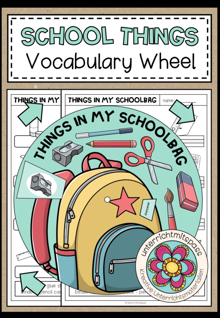 SCHOOL THINGS – Vocabulary Wheel
