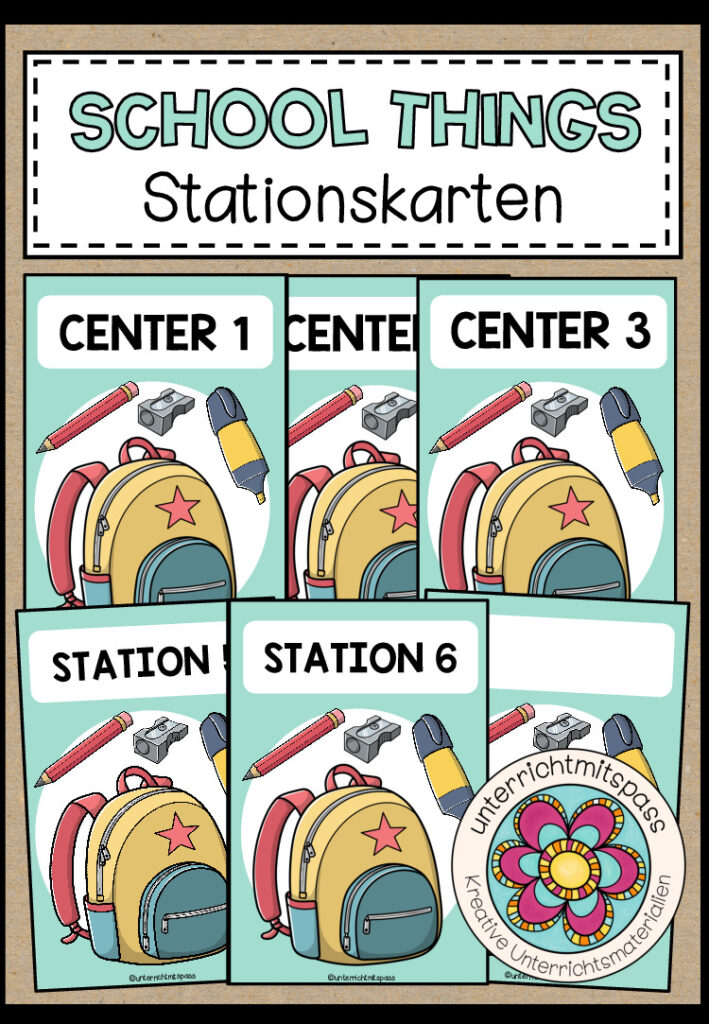 SCHOOL THINGS – Stationskarten
