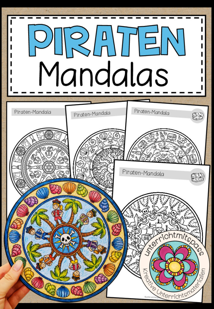PIRATEN – Mandalas (5 Malvorlagen)