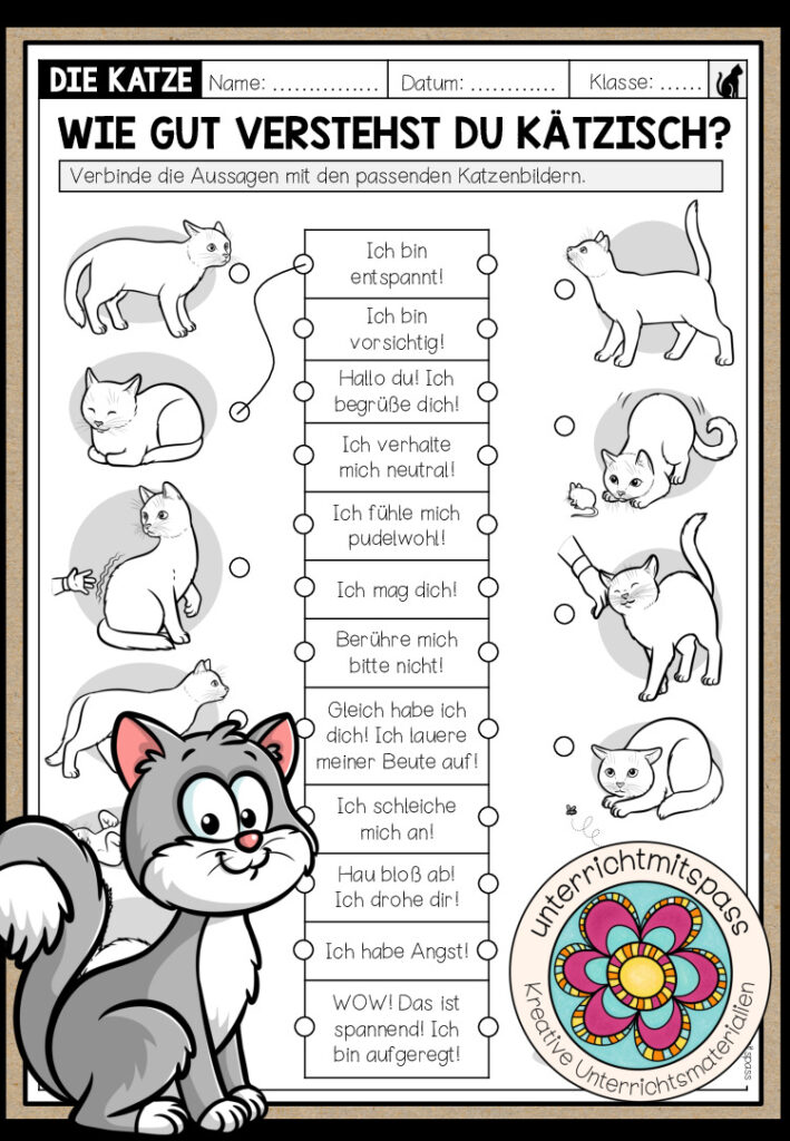 KATZENSPRACHE – Arbeitsblatt