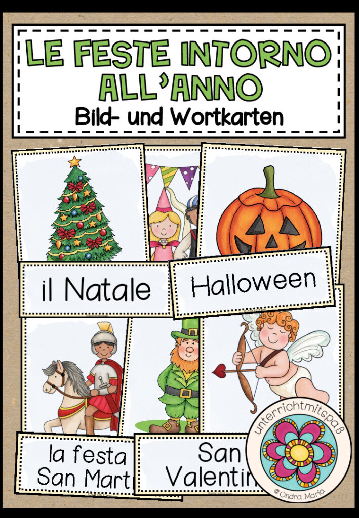 LE FESTE INTORNO ALL’ANNO (Feste im Jahr) – Bild- und Wortkarten (Italienisch)