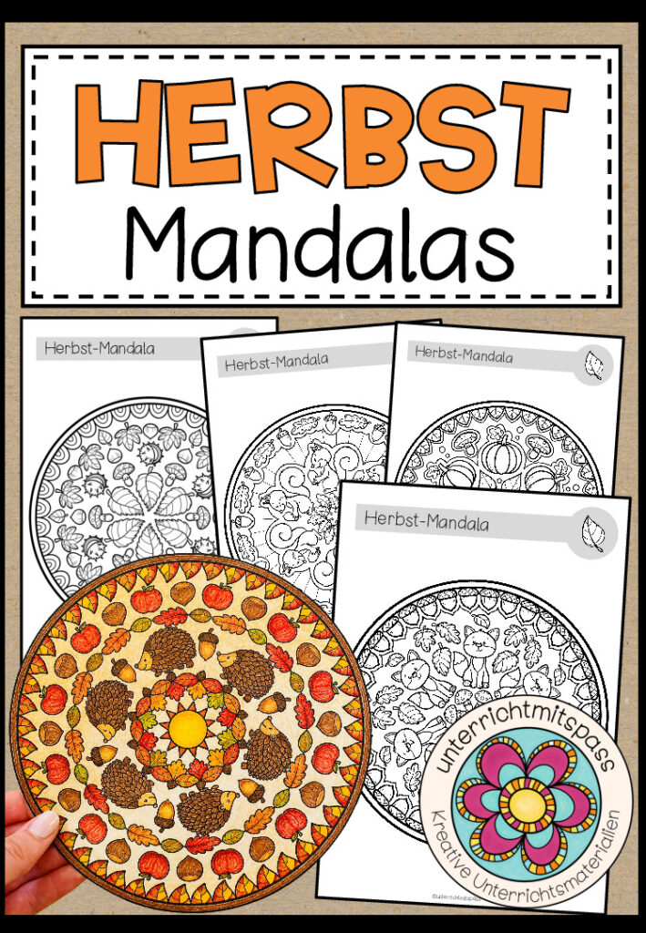 HERBST – Mandalas (5 Malvorlagen)