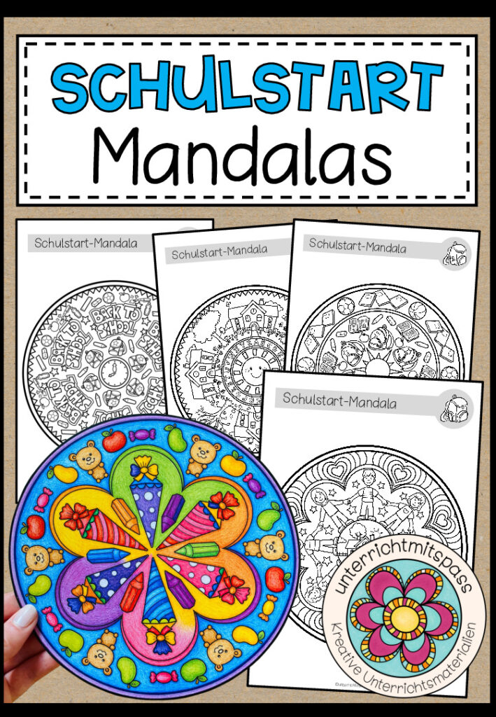 SCHULSTART – Mandalas (5 Malvorlagen)
