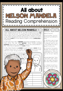 Nelson Mandela – Reading Comprehension (2-fach differenziert + Conversation Strips)