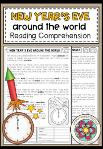New Year’s Eve around the World – Reading Comprehension (2-fach differenziert + Conversation Strips)