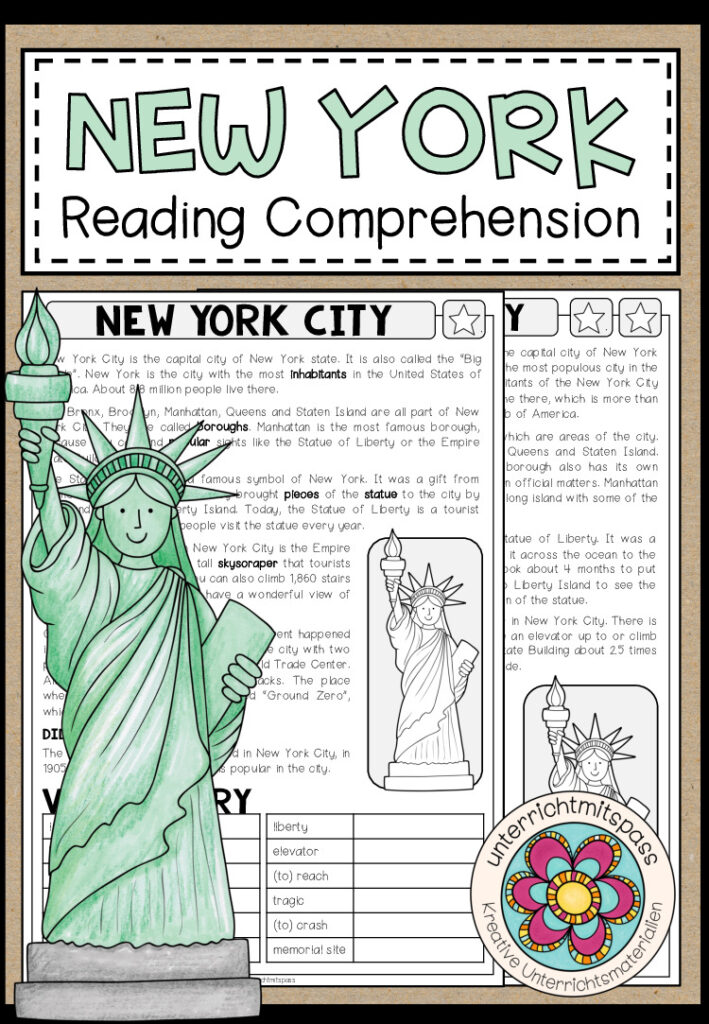 NEW YORK CITY – Reading Comprehension (2-fach differenziert + Conversation Strips)