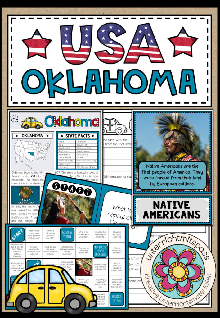 USA – Oklahoma (Fact Sheets, Worksheets and Games)