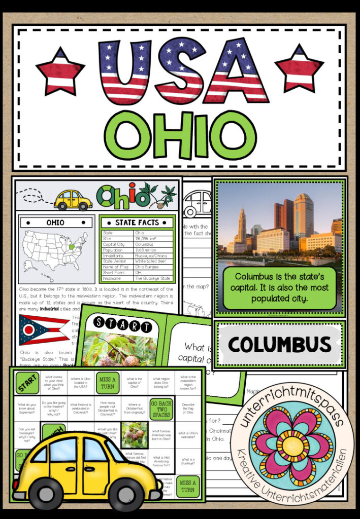 USA – Ohio (Fact Sheets, Worksheets and Games)