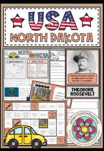 USA – North Dakota (Fact Sheets, Worksheets and Games)