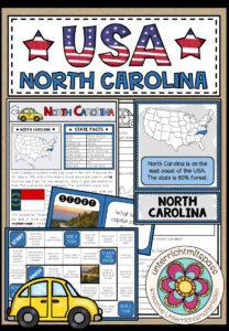 USA – North Carolina (Fact Sheets, Worksheets and Games)