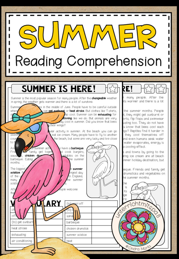 SUMMER IS HERE! – Reading Comprehension (2-fach differenziert + Conversation Strips)