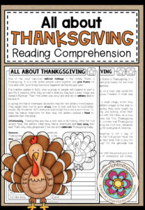 Thanksgiving – Reading Comprehension (2-fach differenziert + Conversation Strips)