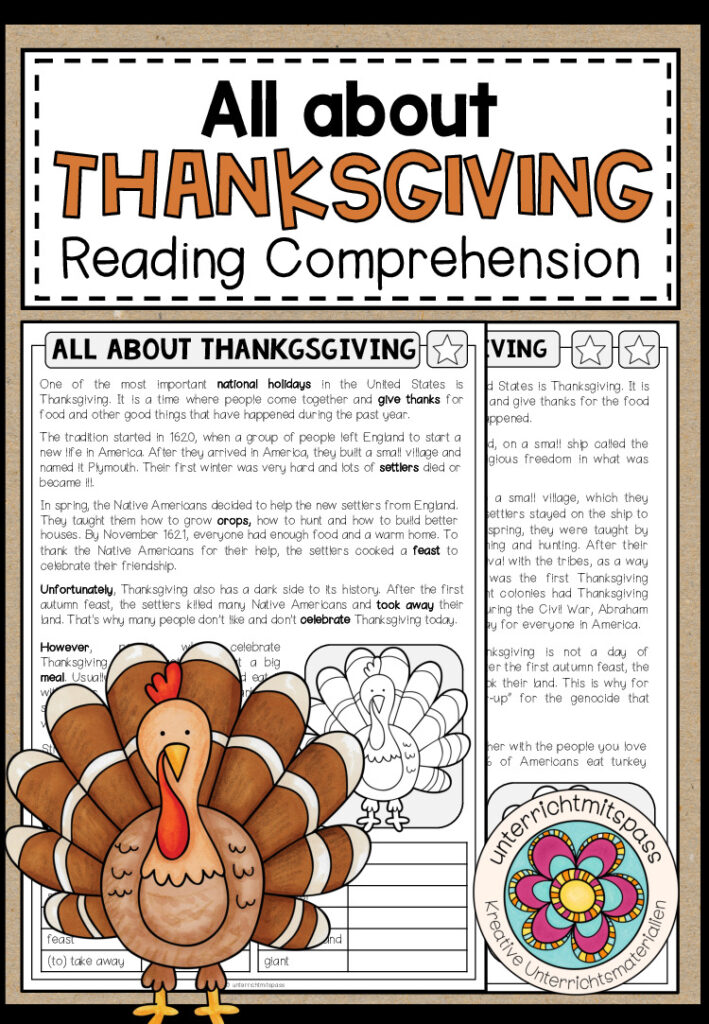Thanksgiving – Reading Comprehension (2-fach differenziert + Conversation Strips)