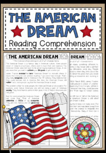 THE AMERICAN DREAM – Reading Comprehension (2-fach differenziert + Conversation Strips)
