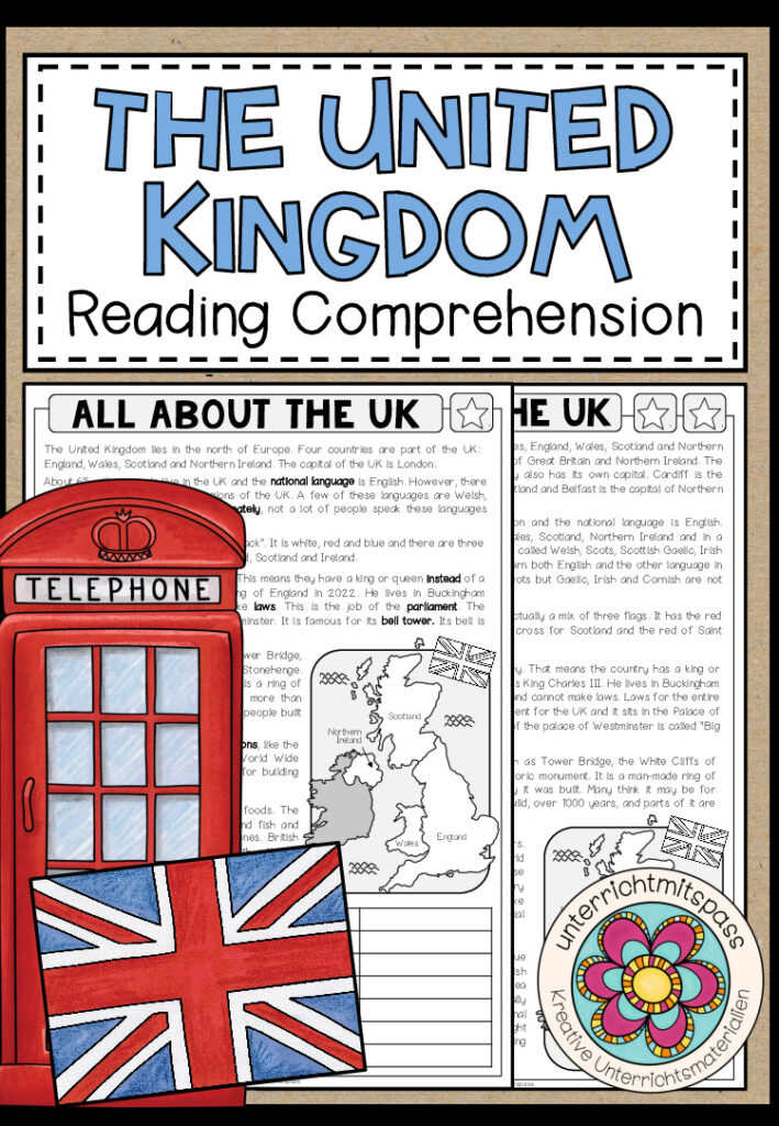 The United Kingdom – Reading Comprehension (2-fach differenziert + Conversation Strips)